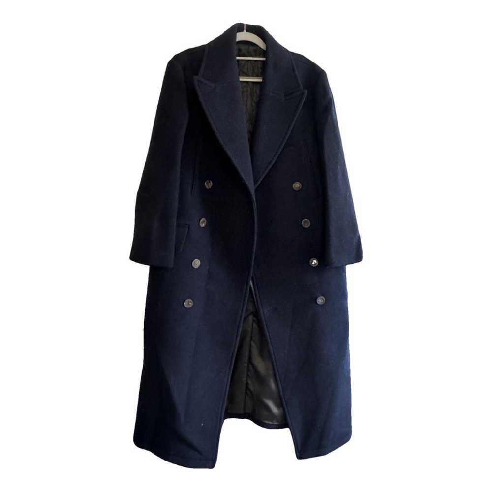 Maison Marais (Korean) - Navy Blue Padded Wool Coat